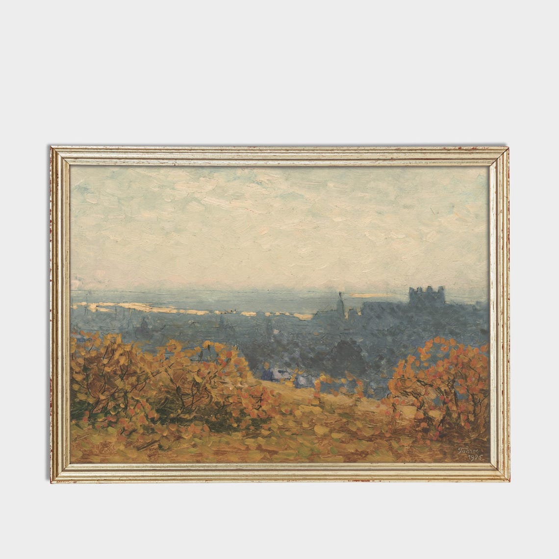 Autumn Trees Overlooking a Distant City Vintage 1925 Fall Scene Poster - Image 3