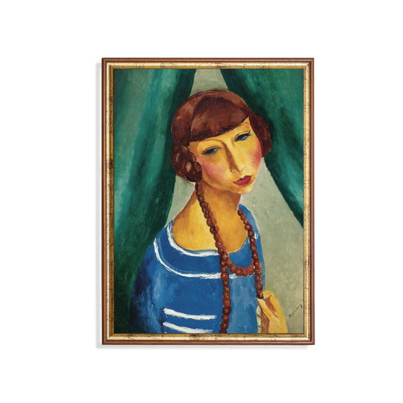 Mailed Print Vintage Portrait Painting Antique Woman Portrait Print And Ship Moody Rustic Print Classic Female Portrait