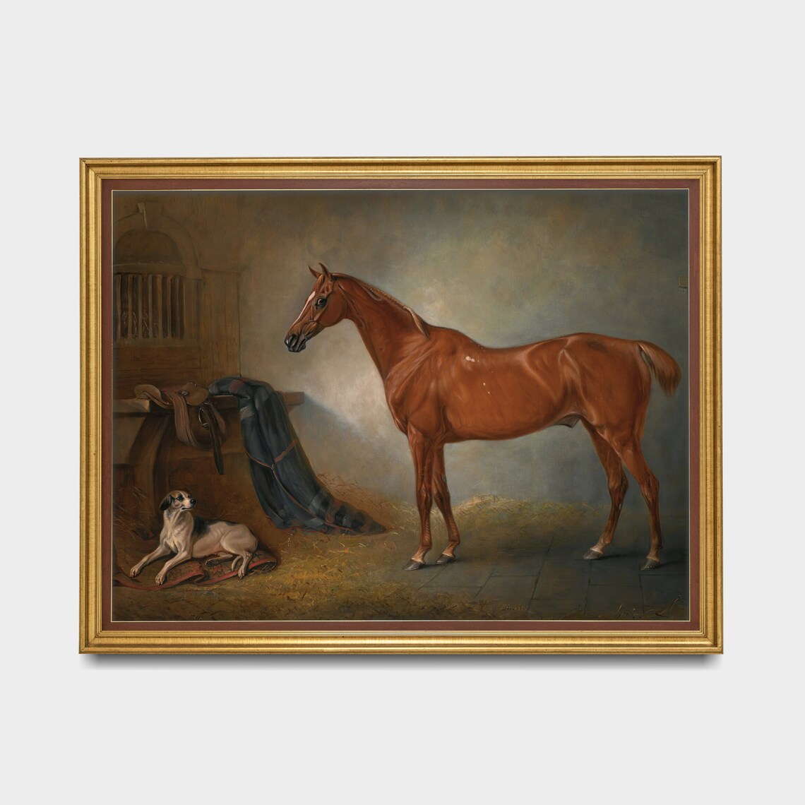 Vintage Horse and Dog Equestrian Art Print - Image 2