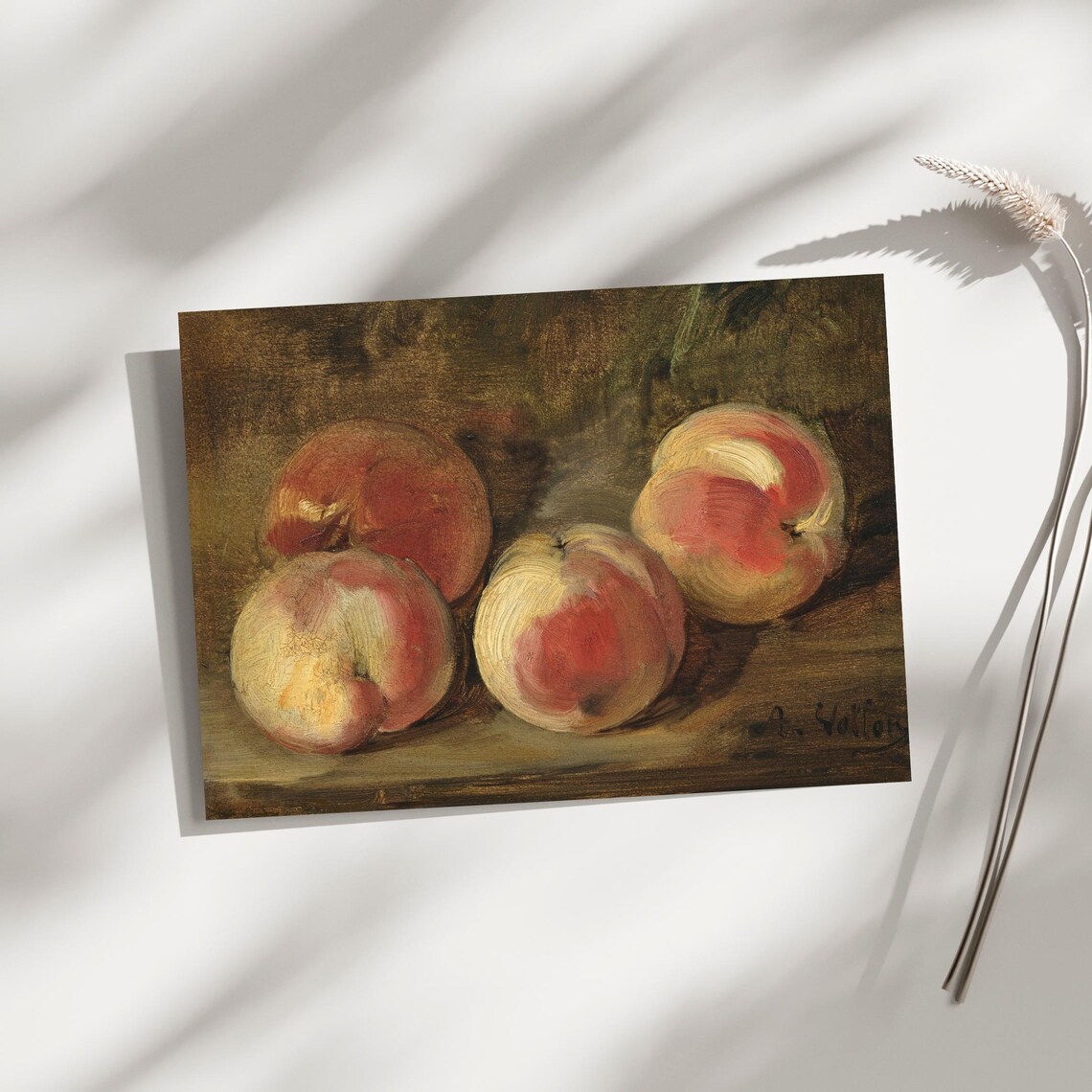 Vintage Peaches Still Life Print Rustic Fruit Wall Art Old Master Style Painting Antique Kitchen Decor Dark Academia Print Only - Image 4