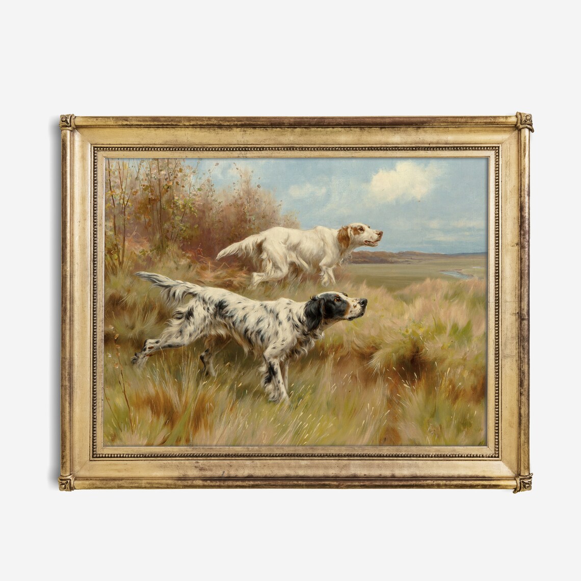 Vintage Dogs Painting, Rustic Animal Art Print - Image 2