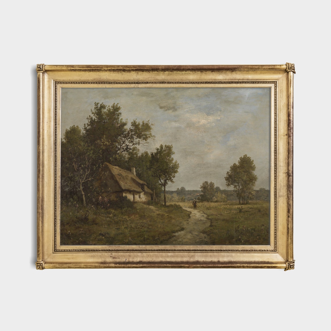 Thatched Cottage Beside a Country Path Barbizon School Poster - Image 4