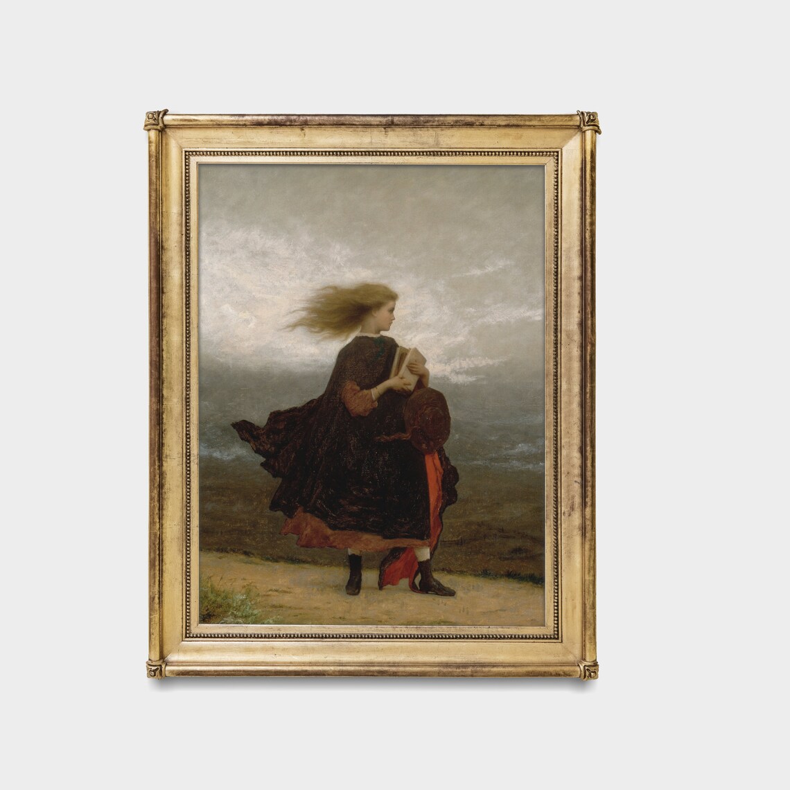 Girl Child Portrait, Vintage Oil Painting Art Print - Image 2