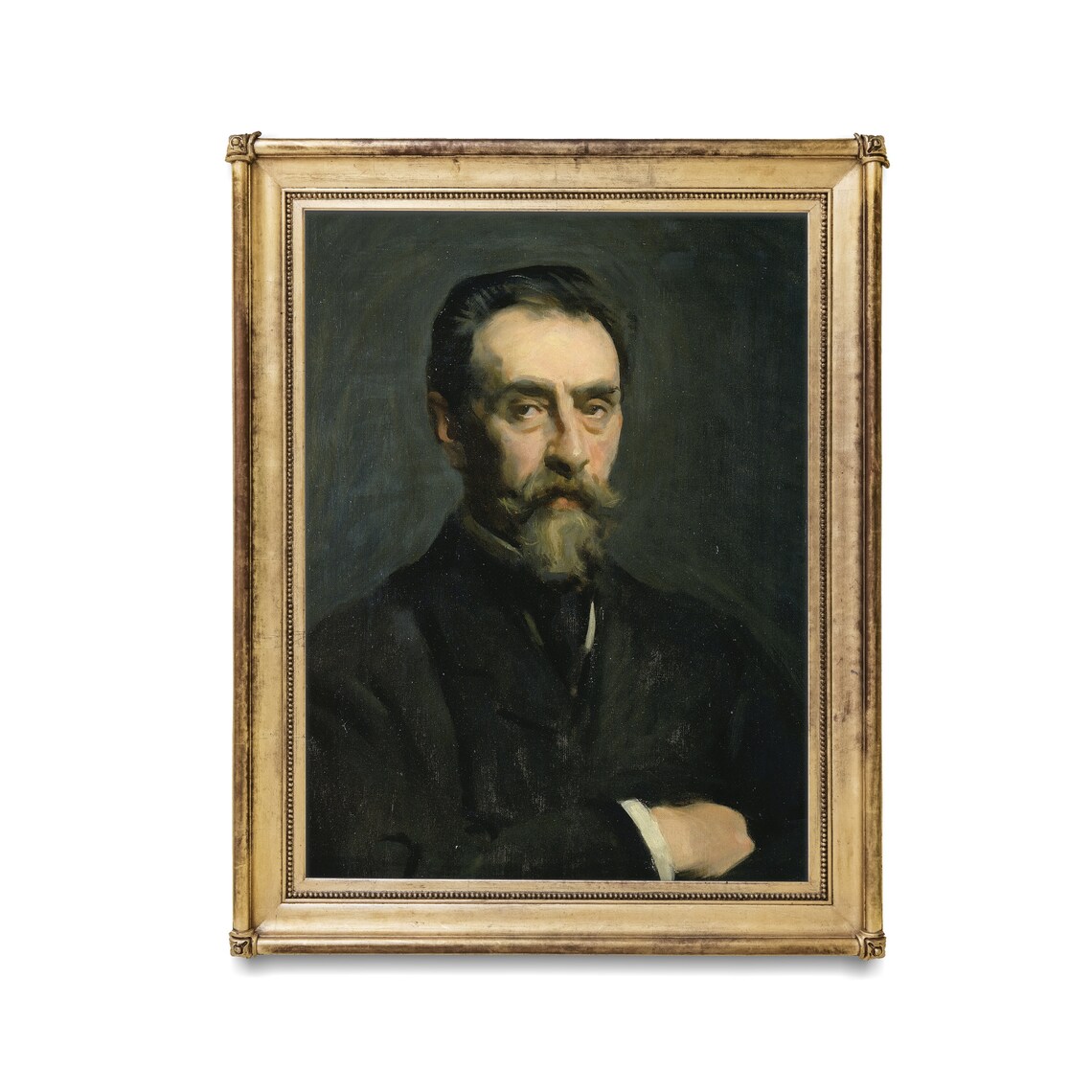 Bearded Gentleman In Dark Suit Vintage Oil Portrait Art Poster - Image 2
