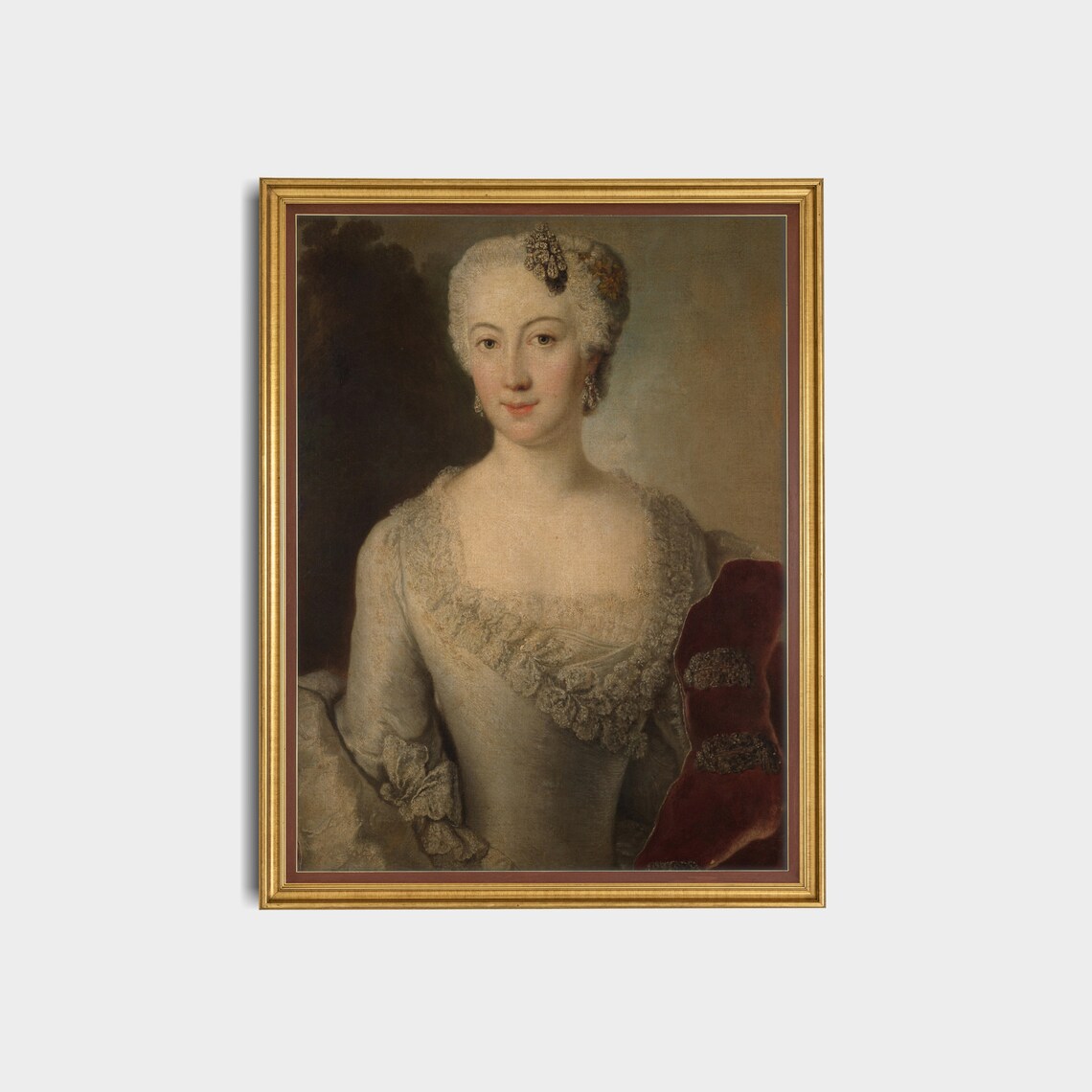18th Century Lady Rococo Style Aristocrat Antique Portrait Painting Poster - Image 2
