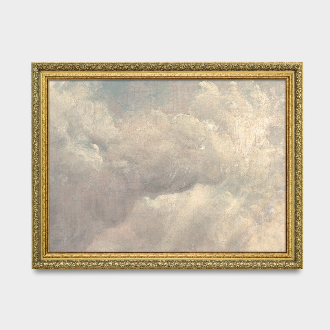 Soft Billowing Clouds in a Pale Blue Sky Vintage Cloud Study Poster - Image 3