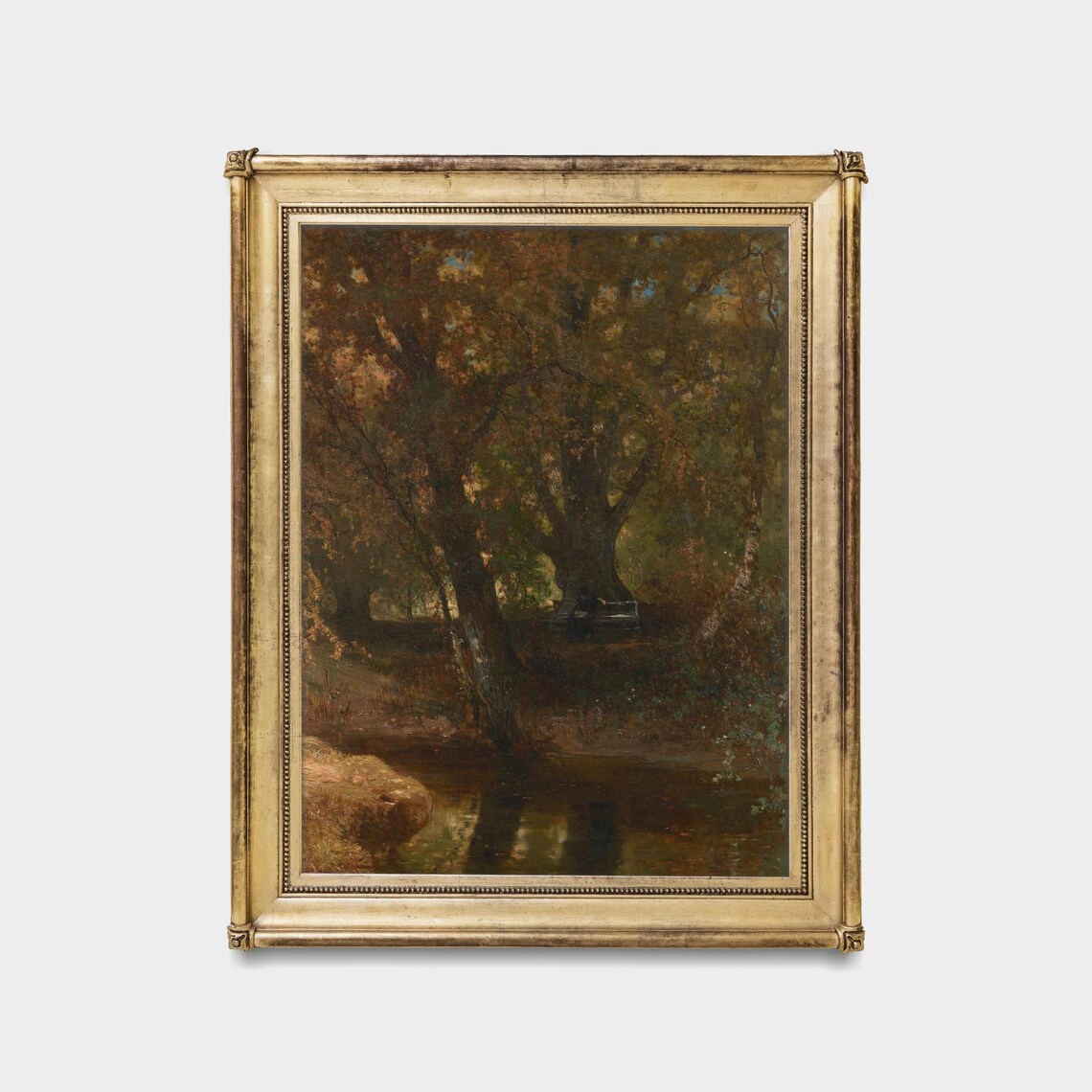 Golden Autumn Woodland with a Wandering Stream Vintage Poster - Image 5