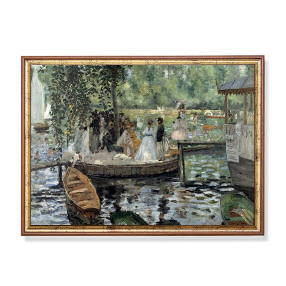 Printed And Shipped Vintage Landscape Painting La Grenouillre Physical Prints Pierre Auguste Renoir Impressionism Classic Art