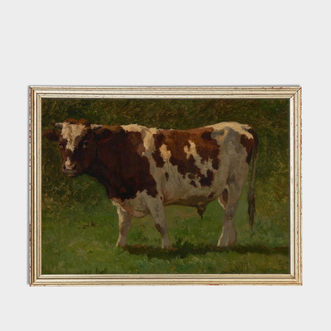 Printed And Shipped Vintage Animal Print Antique Bull Painting Farm Animal Art Farmhouse Decor Fine Art Physical Art Print - Image 3