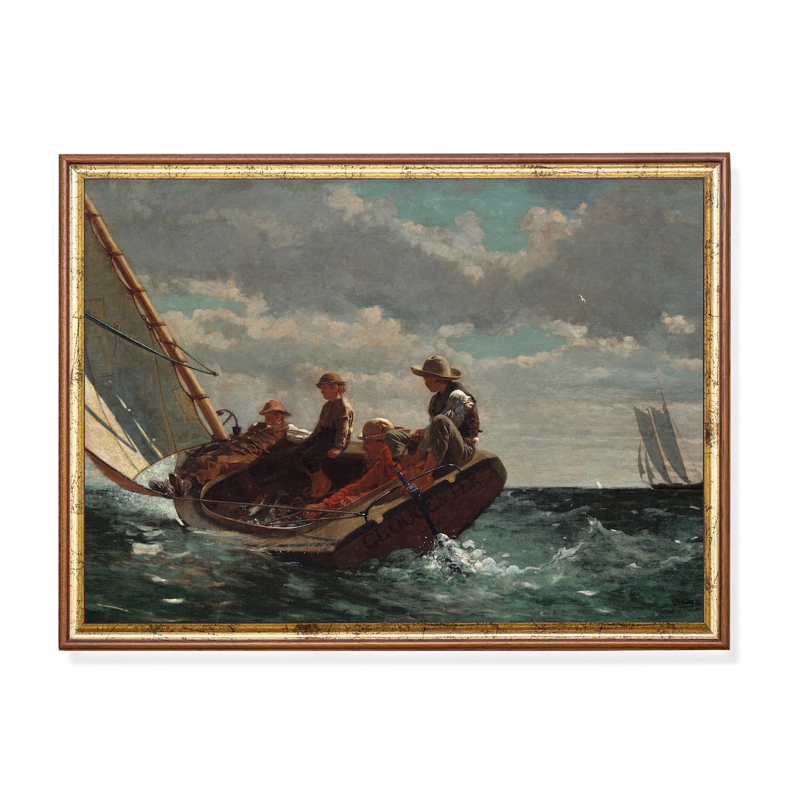 Winslow Homer Breezing Up Boys Sailing Boat American Classic Poster