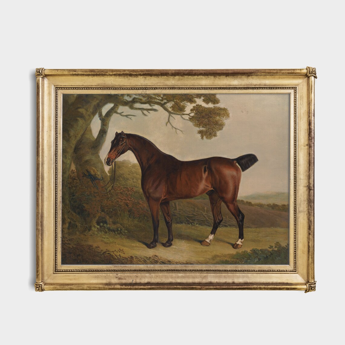 Vintage Horse Painting Moody Rustic Poster - Image 2
