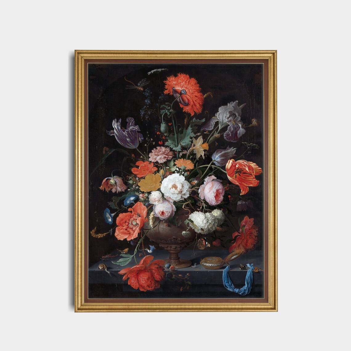 Dutch Floral Bouquet with Poppies Tulips and Roses Still Life Poster - Image 2