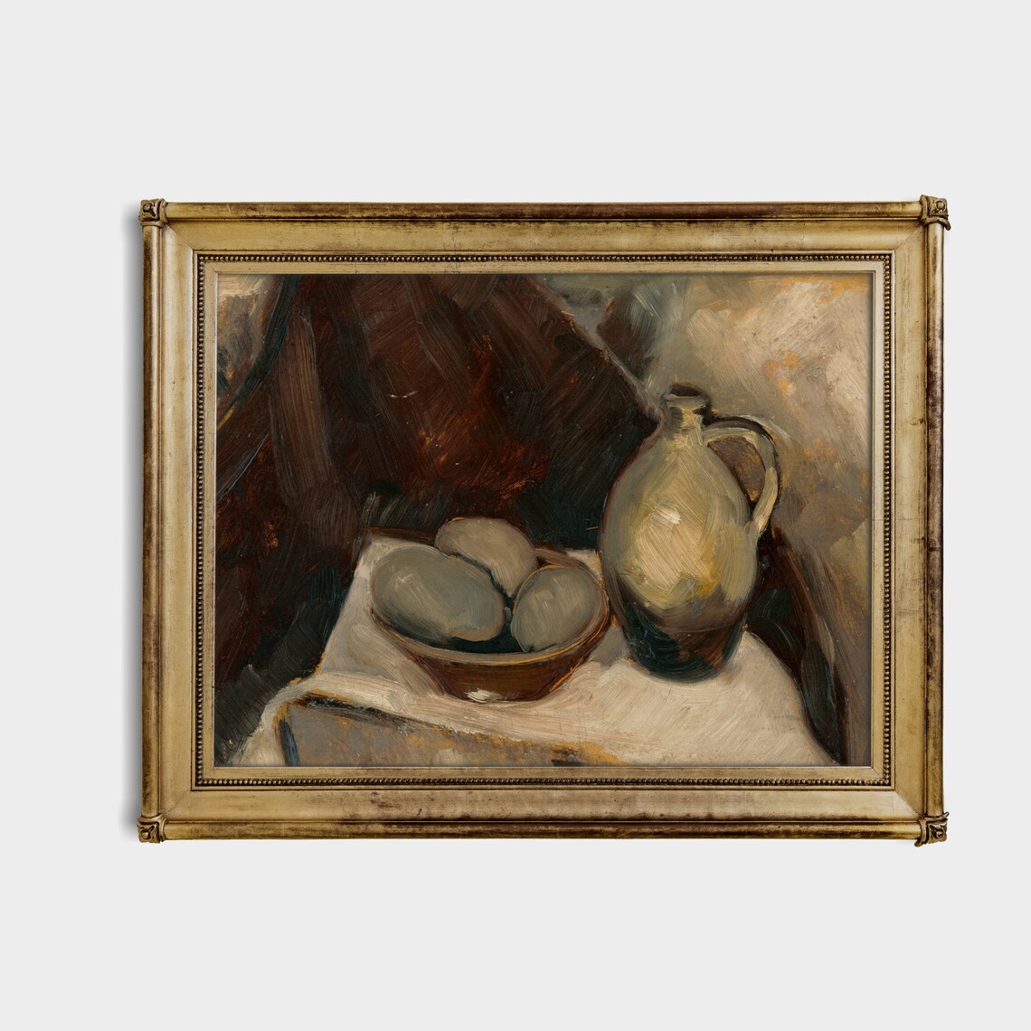 Vintage Still Life Kitchen Antique Oil Painting Art Print - Image 2