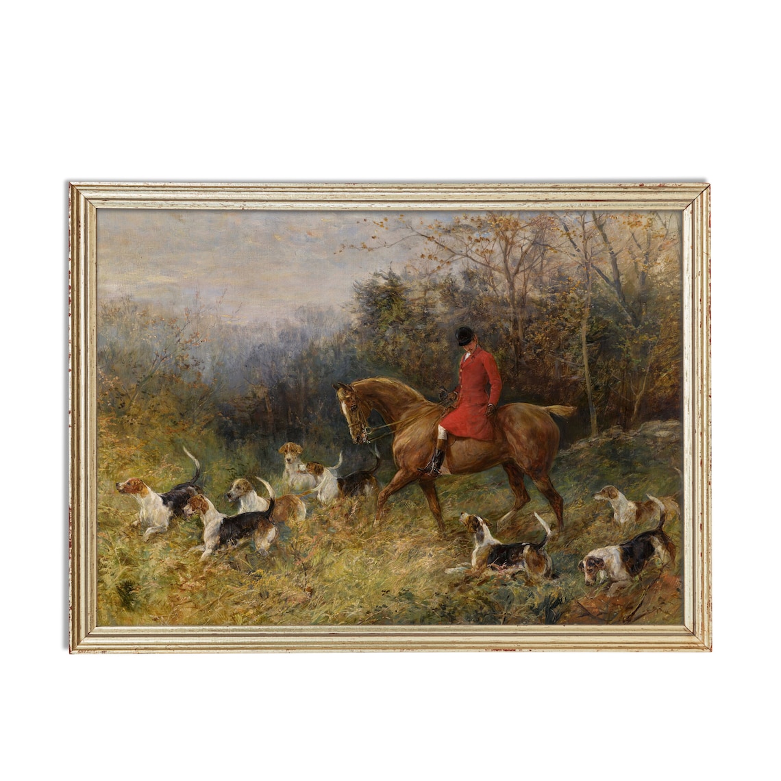 Vintage Equestrian Horse Painting, Rustic Art Print - Image 2