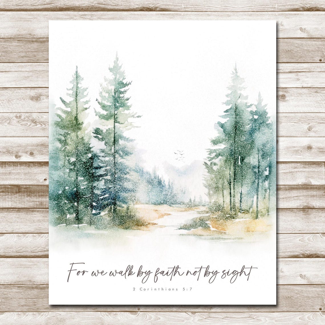 Walk By Faith Not By Sight 2 Corinthians 57 Forest Scripture Poster - Image 4