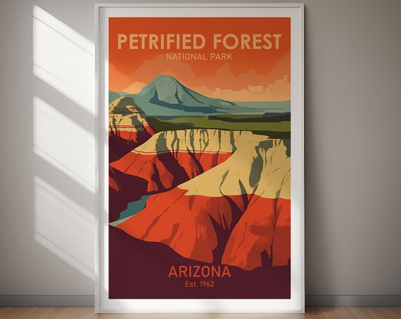 Petrified Forest National Park Arizona Vintage Desert Mesas Poster