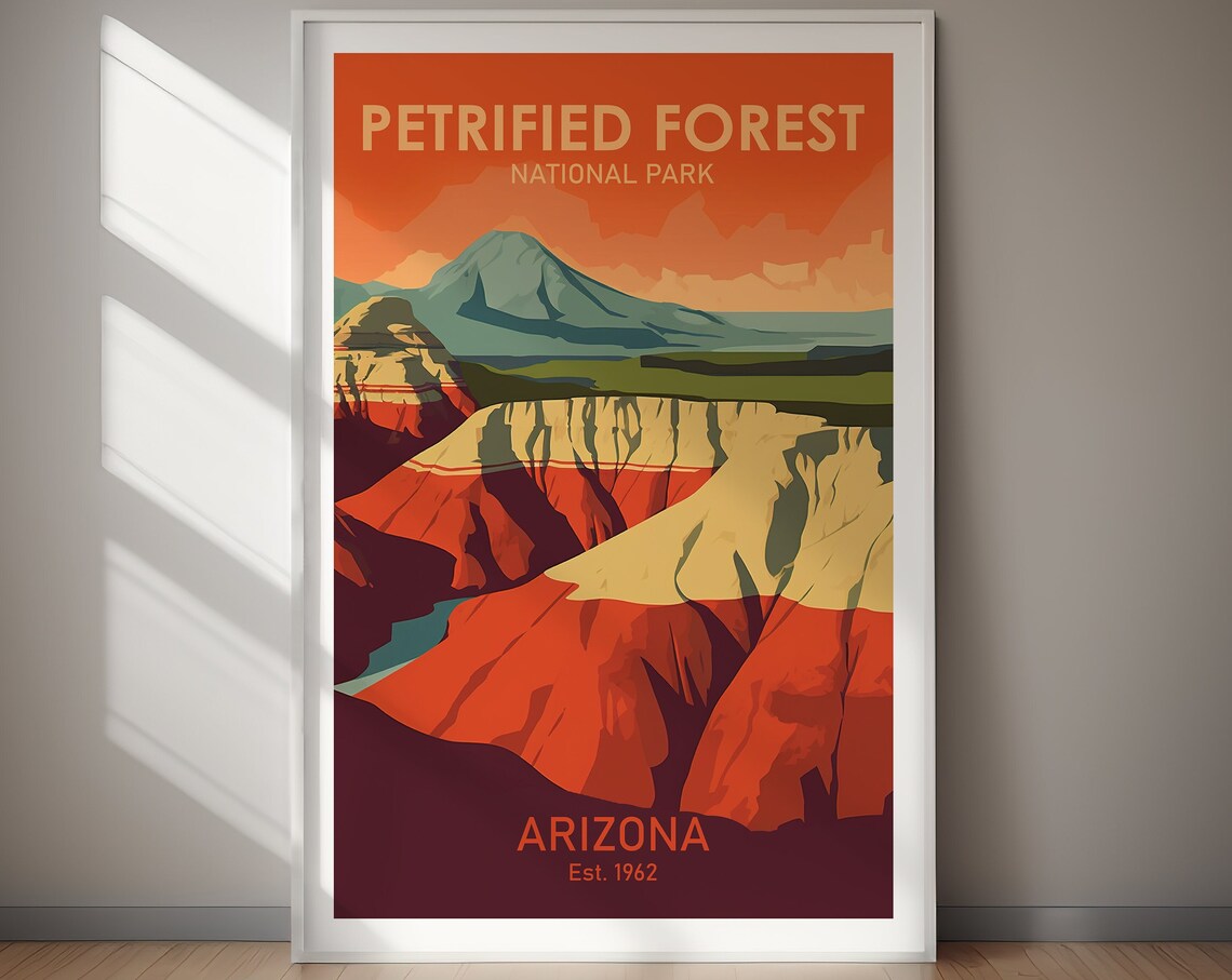 Petrified Forest National Park Arizona Vintage Desert Mesas Poster