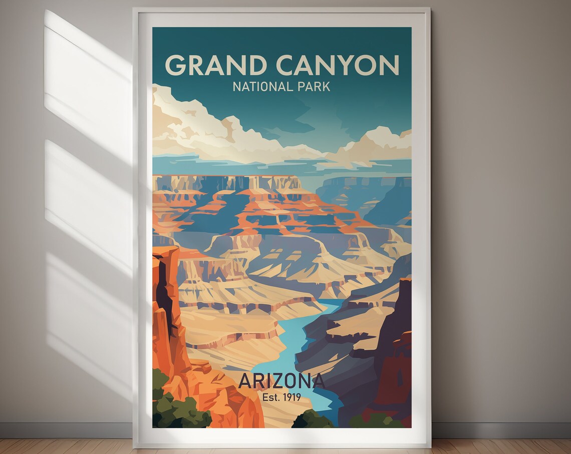 Grand Canyon National Park Travel Poster, Holiday Gift