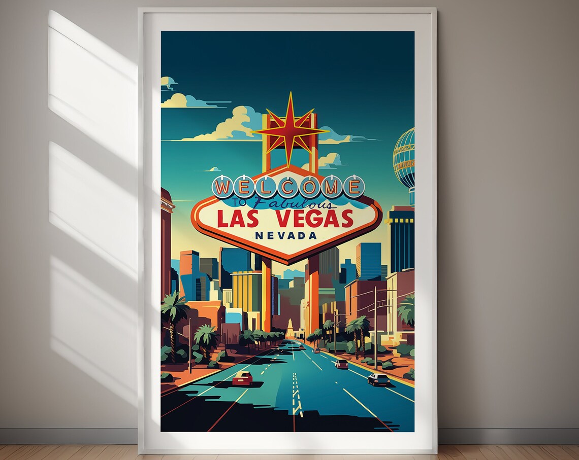 Las Vegas Travel Poster, Nevada USA Wall Decor