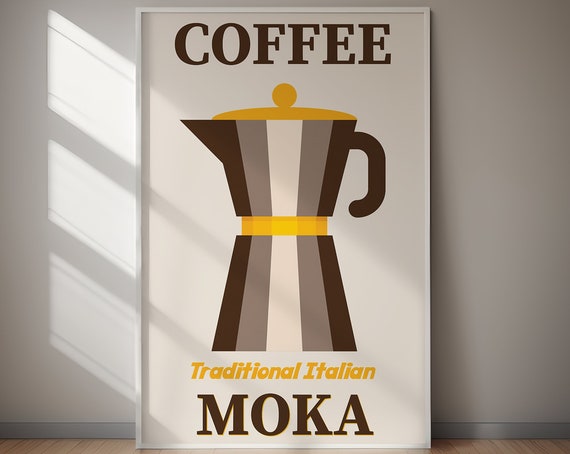 Coffee Moka Poster Vintage Art Moka Classic Print Wall Decor Kitchen Art Coffee Lover Art Gift For Her Gift For Him