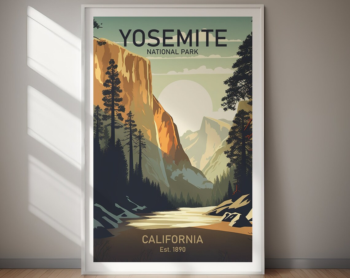 Yosemite National Park Home Decor Travel Poster