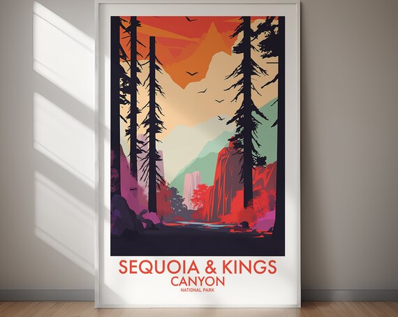 Sequoia and Kings Canyon National Park Redwoods Trail Art Poster