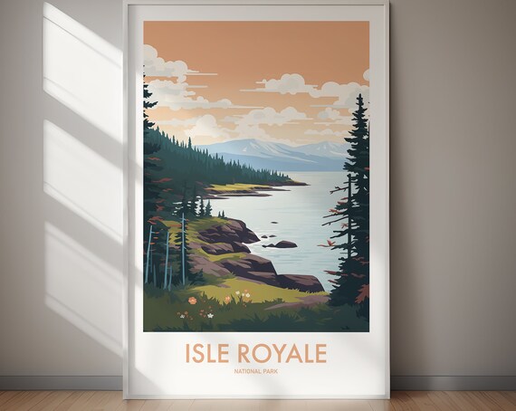 Isle Royale National Park Lake Superior Shoreline Pine Forest Poster