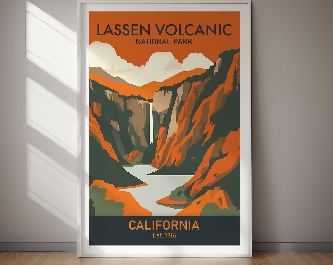 Lassen Volcanic National Park California Gorge Waterfall Poster