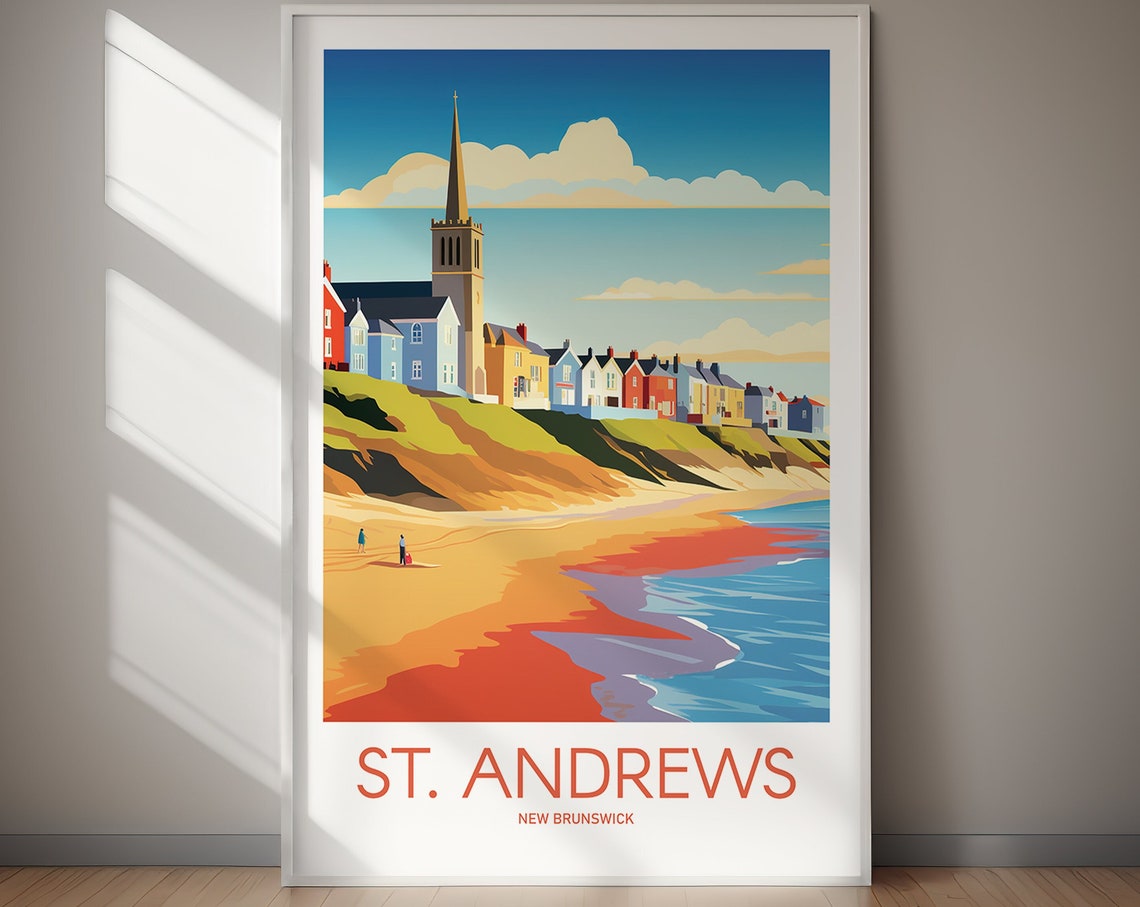 St Andrews Poster Canada Travel Print Travel Poster Gift Wall Art Hiking Holiday Gift For Her Gift For Him - Image 2