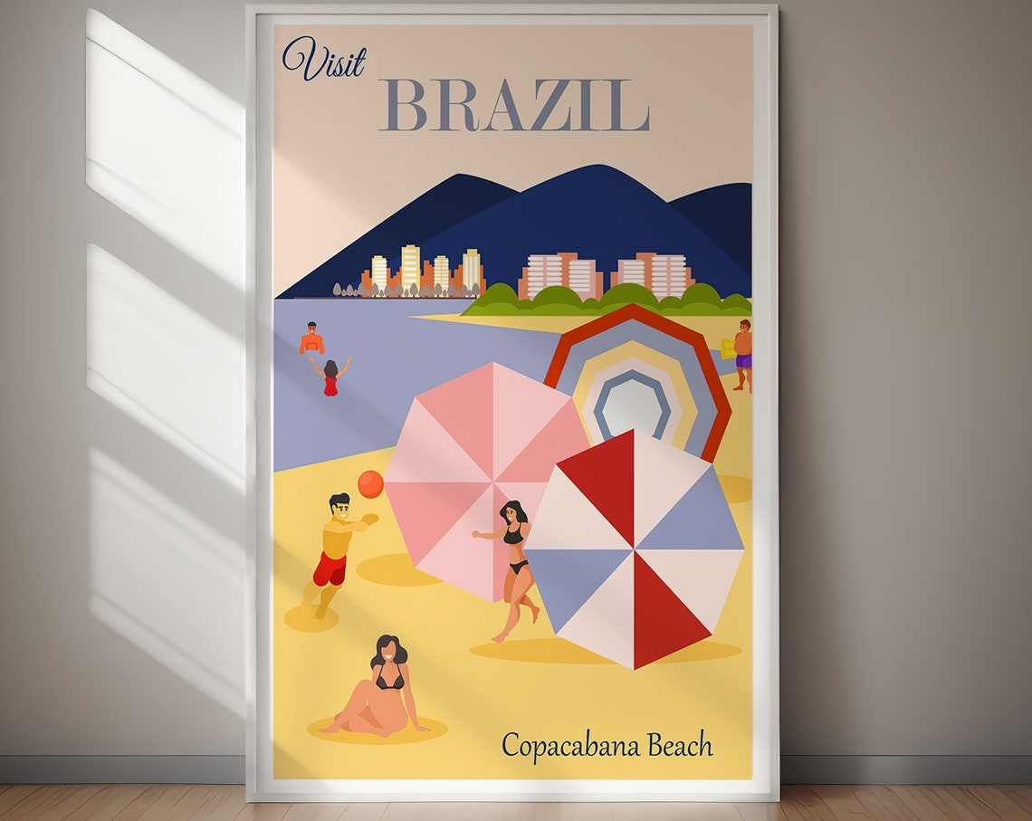 Visit Brazil Poster Wall Art Wall Decor Art Travel Print Home Decor Travel Poster Gift For Her Gift For Him
