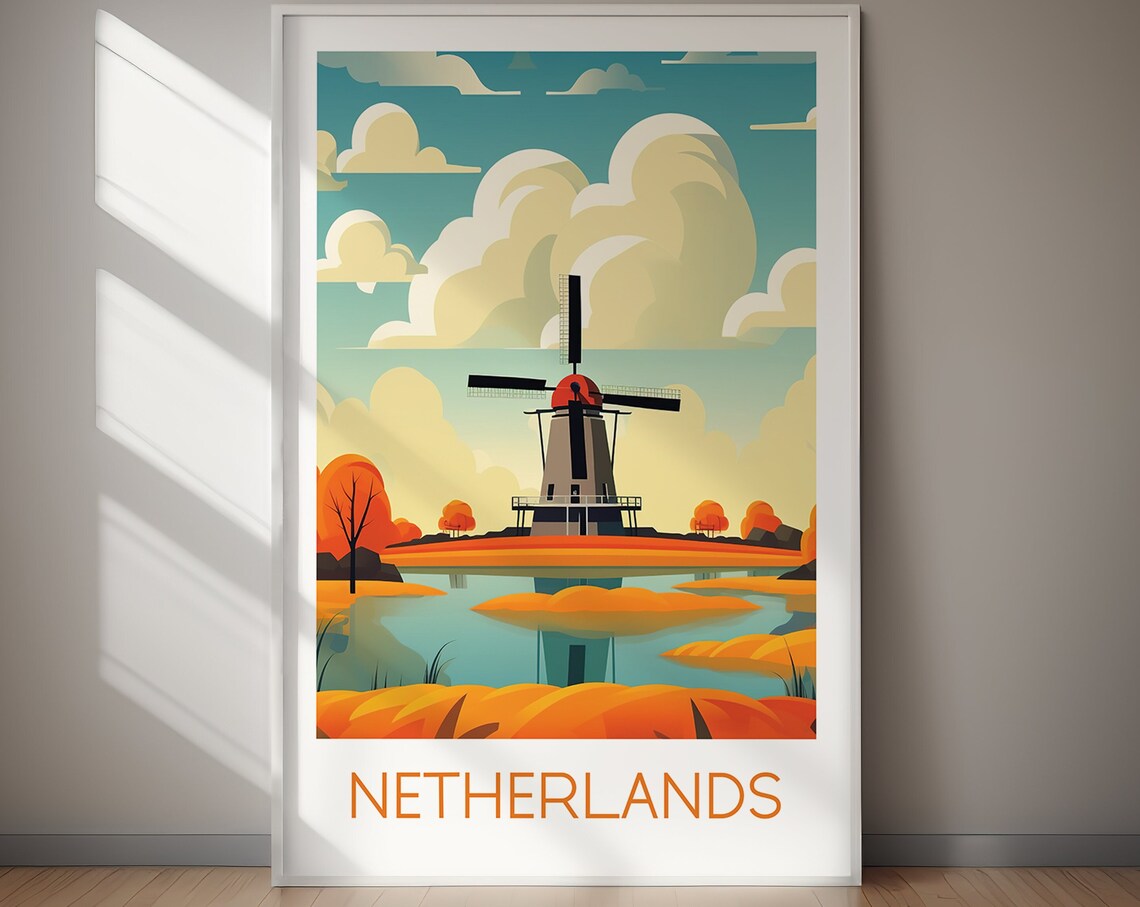 Netherlands Travel Poster, Europe Wall Art Print - Image 2