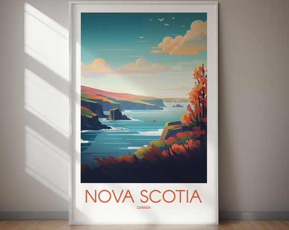 Nova Scotia Hiking Gift Travel Poster