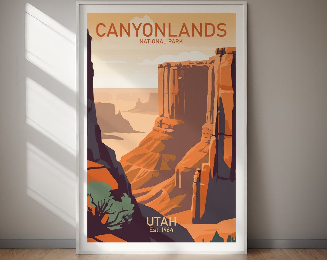 Canyonlands National Park Vintage Utah Red Rock Desert Poster