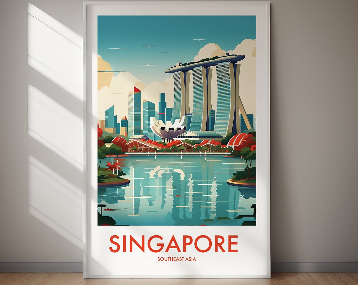 Singapore Poster, Southeast Asia Travel Poster