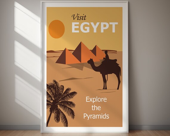 Visit Egypt Poster Classic Print Instant Home Decor Travel Art Holiday Gift Gifts For Her Gifts For Him
