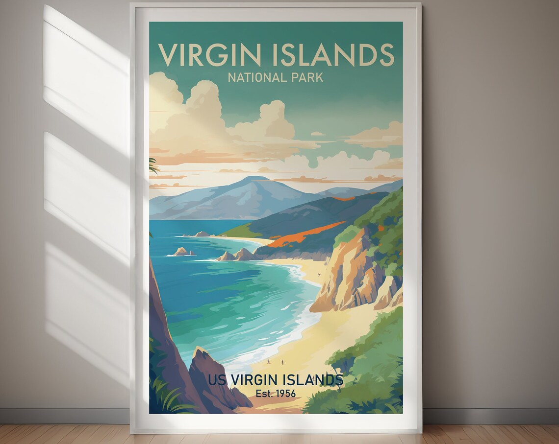 Virgin Islands National Park Tropical Beach Caribbean Art Poster