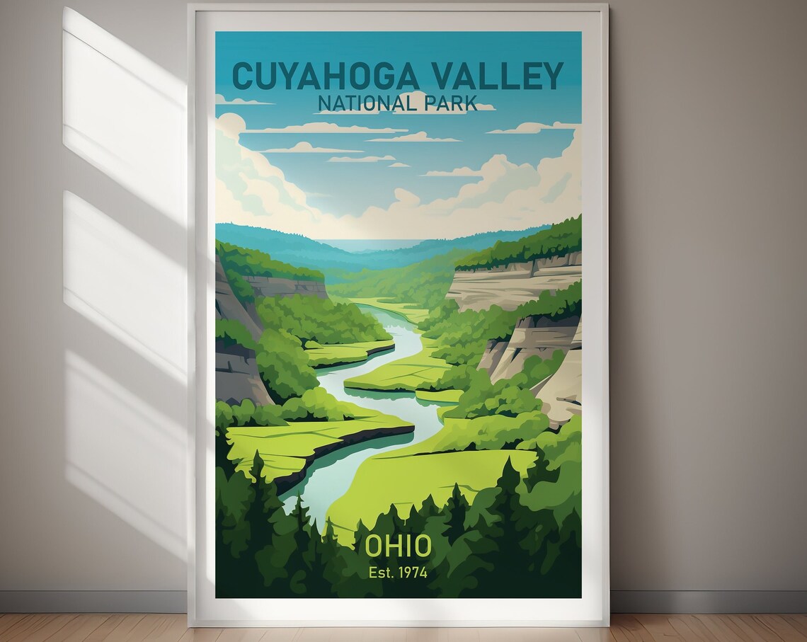 Cuyahoga Valley National Park Ohio Winding River Cliffs Poster