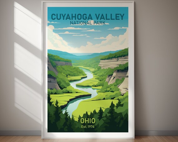 Cuyahoga Valley National Park Ohio Winding River Cliffs Poster