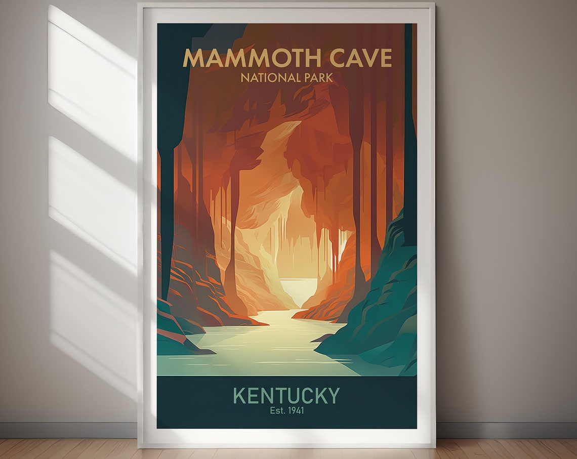 Mammoth Cave Kentucky Cave Interior National Park Art Poster