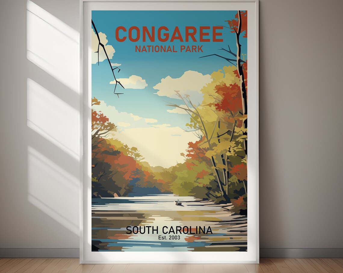 Congaree National Park South Carolina Forest River Art Poster