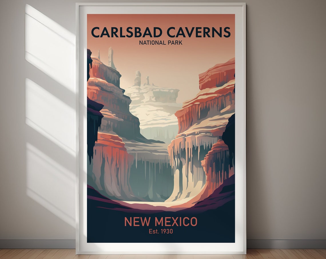 Carlsbad Caverns National Park New Mexico Cave Interior Poster