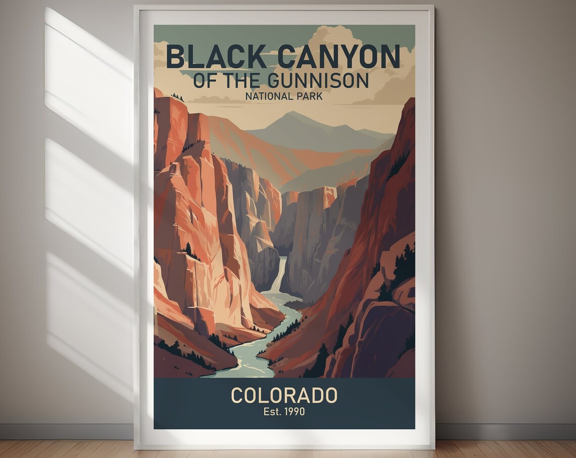 Black Canyon of the Gunnison National Park Colorado River Art Poster