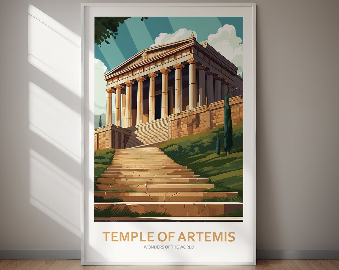 Artemis Temple Ancient Wonder Steps Columns Travel Art Poster - Image 2