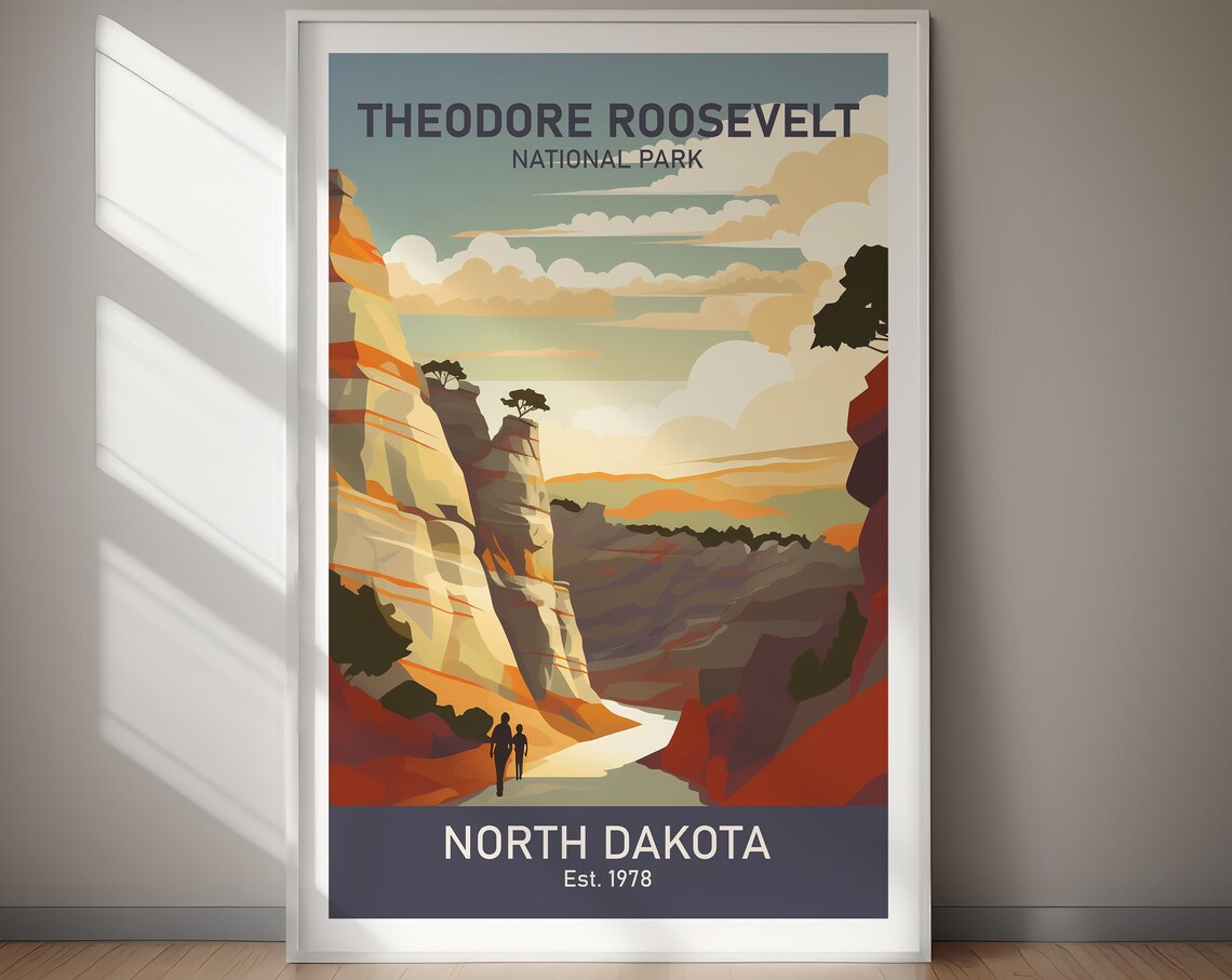 Theodore Roosevelt National Park North Dakota Badlands Art Poster