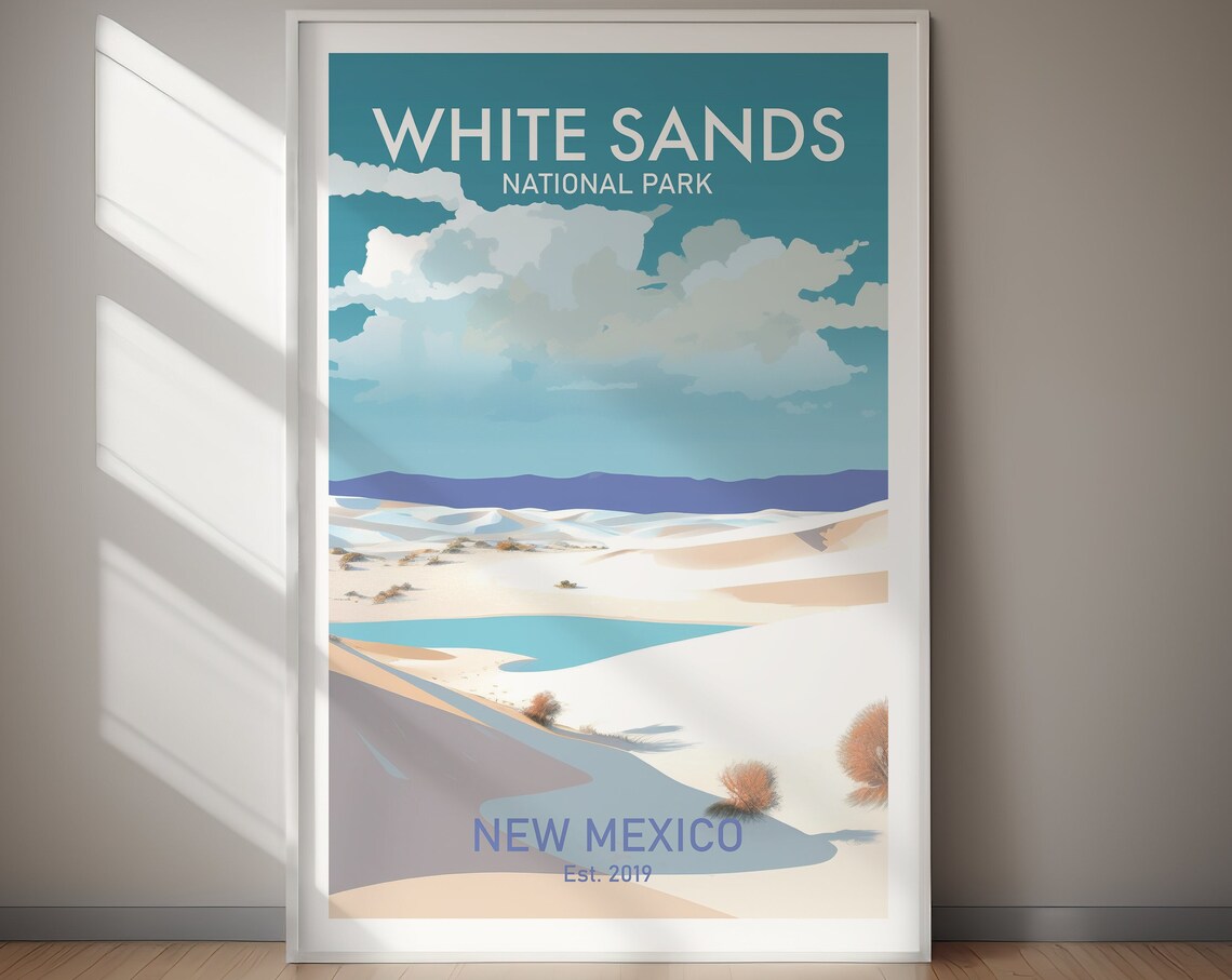 White Sands National Park Travel Poster, Holiday Gift