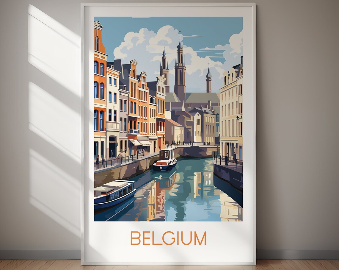 Belgium Travel Poster, Europe Wall Art Print - Image 3