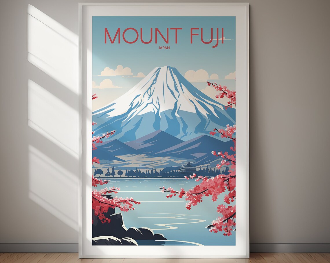 Mount Fuji Japan Travel Print Wall Art Print
