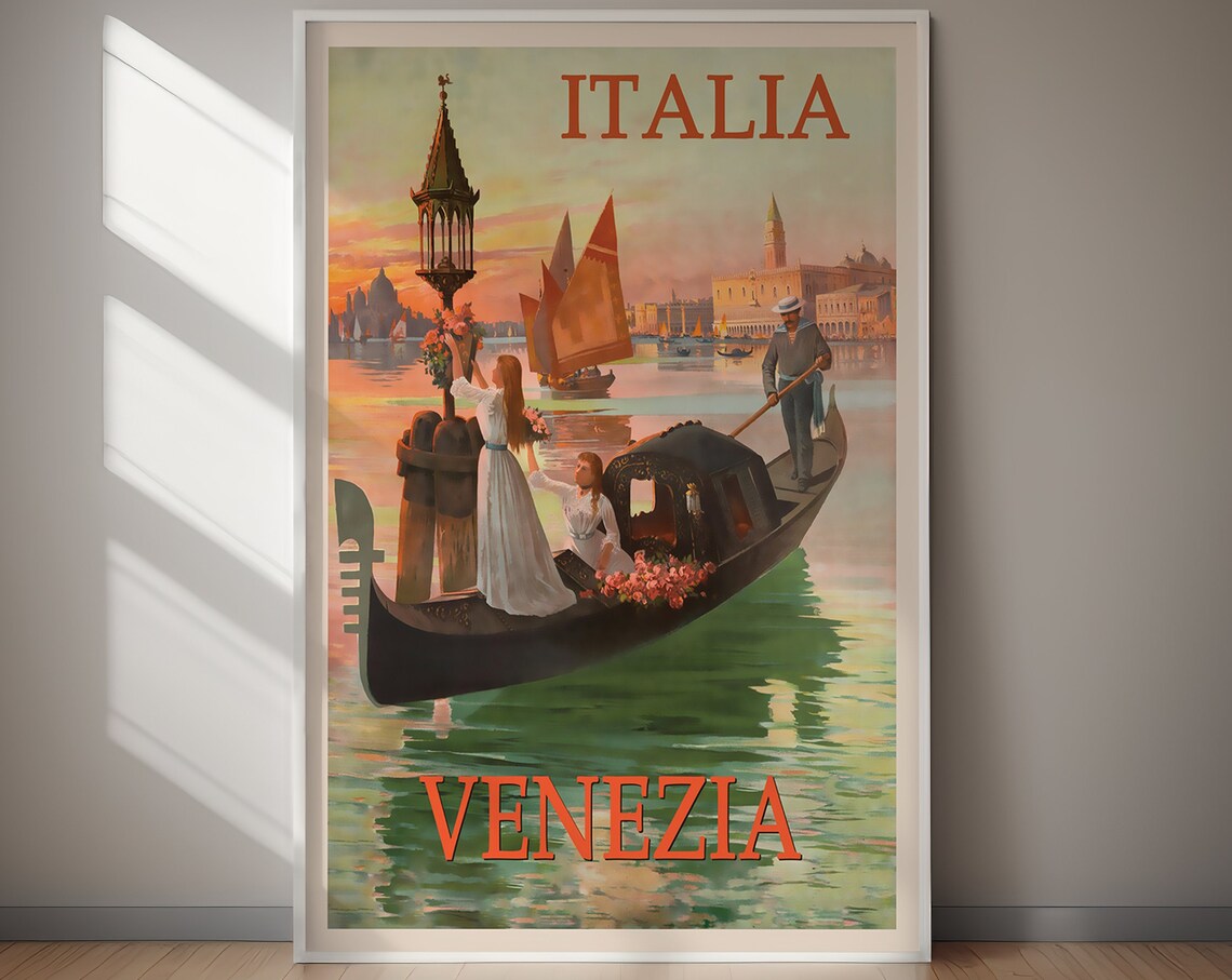 Italia Venezia Travel Poster, Classic Home Decor