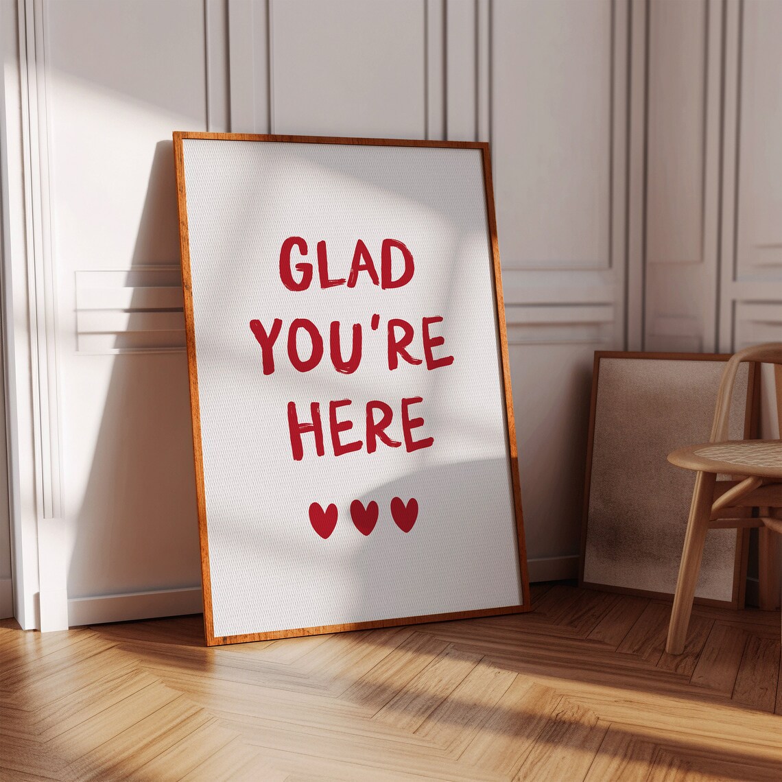 Glad Youre Here Hospitality Art Print, Entryway Decor - Image 3