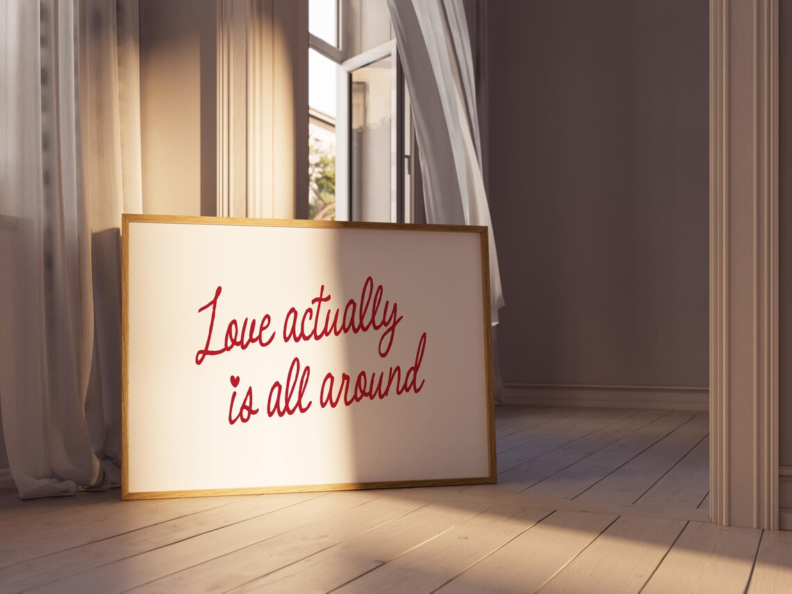 Love Actually Is All Around Typography Art Print - Image 3